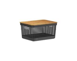 Cesto Organizador Grid Tampa Bambu 8 L Preto OU