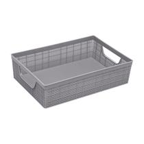 Cesto Organizador Juta A3 11,5 Litros Cinza 45x32x9,5 Cm