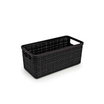 Cesto Organizador Juta Alongada Rattan de Plástico Resistente Capacidade 1,5 Litros Cesto Organizador Juta Alongada Rattan de Plástico Resistente Capacidade 1,5 Litros