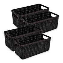 Cesto Organizador Juta Alongada Rattan Plástico Resistente