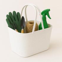 Cesto Organizador Juta Com Alças Rattan de Plástico Resistente Capacidade 5,6 Litros