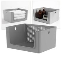 Cesto Organizador Lavanderia Com Abertura Frontal 16L Flow Ou Cesto Organizador Lavanderia Com Abertura Frontal 16L Flow Ou