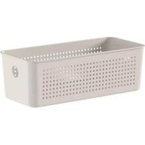 Cesto Organizador Multiuso 26x12x13cm Empilhável Perfurações 3L Flow Retangular Cesto Organizador Multiuso 26x12x13cm Empilhável Perfurações 3L Flow Retangular
