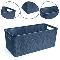 Cesto Organizador Multiuso Alongado Juta Cor Chumbo 3,2 Lts