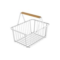 Cesto Organizador Multiuso Cozinha De Metal C/ Alças Bambu Cesto Organizador Multiuso Cozinha De Metal C/ Alças Bambu