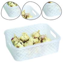 Cesto Organizador Multiuso de Geladeira Armário Rattan- 7L