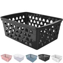 Cesto Organizador Multiuso Decorativo Grande Retangular Alto PP