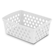 Cesto Organizador Multiuso Decorativo Grande Retangular Extra Grande Rosa Preto Branco Transparente