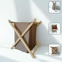 Cesto Organizador Multiuso Dobravel Roupa Suja Brinquedos 45 Litros Cinza