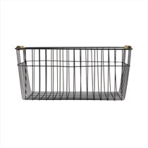 Cesto Organizador Multiuso Grande Preto Alça Porta Objetos