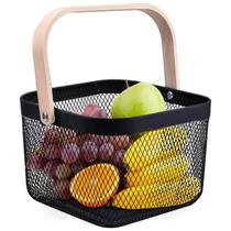 Cesto Organizador Multiuso Quadrado de Ferro e Madeira Cesto Organizador Multiuso Quadrado de Ferro e Madeira