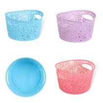 Cesto Organizador Multiuso Redondo Com Alça Casa Decoração Cestinha Plástica Colorida Redonda 30x18CM Útil Bazar Cesto Organizador Multiuso Redondo Com Alça Casa Decoração Cestinha Plástica Colorida Redonda 30x18CM Útil Bazar