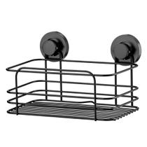 Cesto Organizador Multiuso Suporte De Ventosa Preto Future Ref:4016Pt