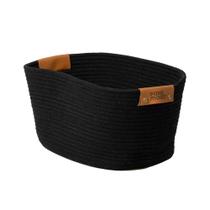 Cesto Organizador Multiuso Trançado Grande Algodão Preto