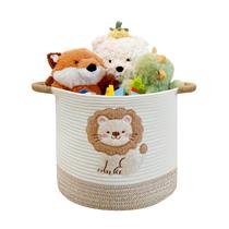 Cesto organizador Mzzelry para brinquedos de leão, corda 100% algodão, 30 x 30 cm Cesto organizador Mzzelry para brinquedos de leão, corda 100% algodão, 30 x 30 cm