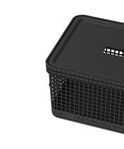 Cesto Organizador OU Grid com Tampa 8 Litros Preto Cesto Organizador OU Grid com Tampa 8 Litros Preto