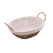 Cesto Organizador Oval Em Sisal Com Forro Em Tecido 31,5x12,5cm Wolff