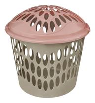 Cesto Organizador para Roupas c/ Tampa Telado 45L Baby Usual