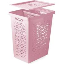 Cesto Organizador para Roupas Sujas e Limpas Tampa 55 Litros e Cesto Interno 6 Litros UZ Uilidades