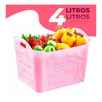 Cesto Organizador Paris 4l Decorado Em Plástico Multiuso