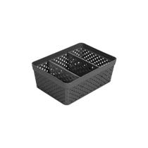 Cesto Organizador Pequeno com 2 Divisórias Removíveis 16x11,3x5,6cm Caixa Cesta Rattan Organizadora Cestinho Colméia - Cesto Organizador Pequeno com 2 Divisórias Removíveis 16x11,3x5,6cm Caixa Cesta Rattan Organizadora Cestinho Colméia -