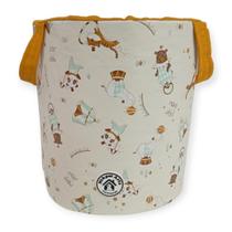 Cesto Organizador Pet Quarto Infantil Estampa Circo com Alças Dobrável material sintético Porta Roupas