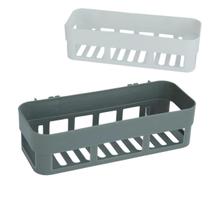 Cesto Organizador Plastico 25x6cm Adesivo Cinza