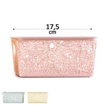 Cesto Organizador Plástico 8,5x17 Retang Vazado - Tudo em Caixa