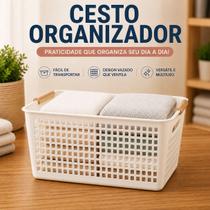 Cesto Organizador Plástico FWB 35x27x15 cm Resistente Multiuso para Cozinha Banheiro Lavanderia Cesto Organizador Plástico FWB 35x27x15 cm Resistente Multiuso para Cozinha Banheiro Lavanderia