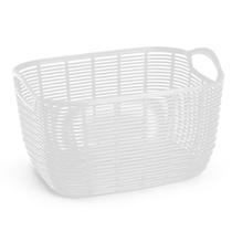 Cesto Organizador Plástico Vime Médio Branco