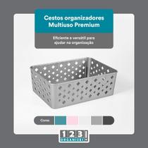 Cesto Organizador Premium Cinza 19x13,5x6,5cm - 123organizei