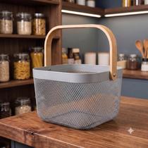 Cesto Organizador Quadrado (24 cm) Cinza