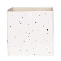 Cesto Organizador Quadrado Reciclado Estampa Terrazzo Creme 3 Sprouts