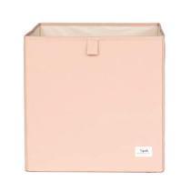 Cesto organizador quadrado reciclado solido rosa - 3 sprouts