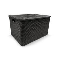 Cesto Organizador Rattan 20 Litros Preta - Arqplast