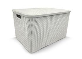 Cesto Organizador Rattan 7 Litros C/ Tampa Branco 25586PM Arqplast
