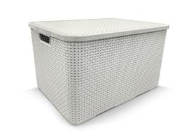 Cesto Organizador Rattan 7 Litros Com Tampa Branco Arqplast