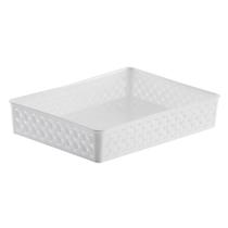 Cesto Organizador Rattan Branco 34X25X6,5Cm Branco Paramount