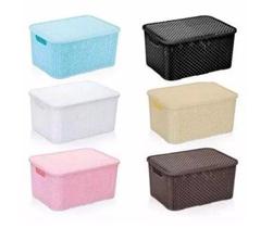 Cesto Organizador Rattan C/ Tampa Vime 7 litros - Monte Libano Cesto Organizador Rattan C/ Tampa Vime 7 litros - Monte Libano