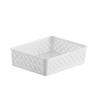 Cesto Organizador Rattan M Branco 24x19x6,5 cm - Paramount