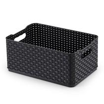 Cesto Organizador Ret. Rattan 3 Preto 4,5 Lts