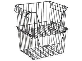 Cesto Organizador Retangular Arthi Black - 9108 2 Peças