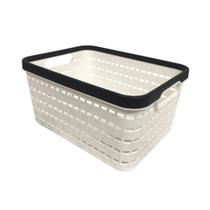 Cesto Organizador Retangular Multiúso Vazado com Alça 30cm
