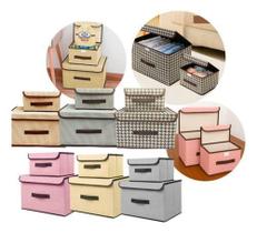 Cesto Organizador Rígido Para Armário e Closet com 2 Unidades Tecido Reforçado - B-max Cesto Organizador Rígido Para Armário e Closet com 2 Unidades Tecido Reforçado - B-max