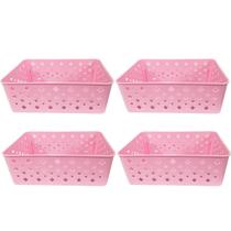 Cesto Organizador Rosa 123Organizei 19x13,5x6,5Cm