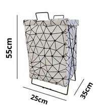 Cesto Organizador Roupa Dobrável Grande Com Suporte