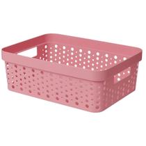 Cesto Organizador s/Tampa Trama Rattan 11 Litros Multiuso Plástico