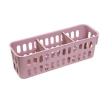 Cesto Organizador Slim Com Divisória 1,3L Elloplas 26x8x8cm - Rose Cesto Organizador Slim Com Divisória 1,3L Elloplas 26x8x8cm - Rose