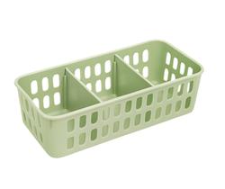 Cesto Organizador Slim Com Divisória 2,8L Elloplas 34X13X8cm - Cesto Organizador Slim Com Divisória 2,8L Elloplas 34X13X8cm -