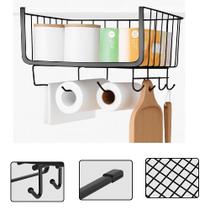 Cesto Organizador Suspenso Prateleira Porta Armario Suporte Bancada Rolo Papel Toalha Gaveta Mesa